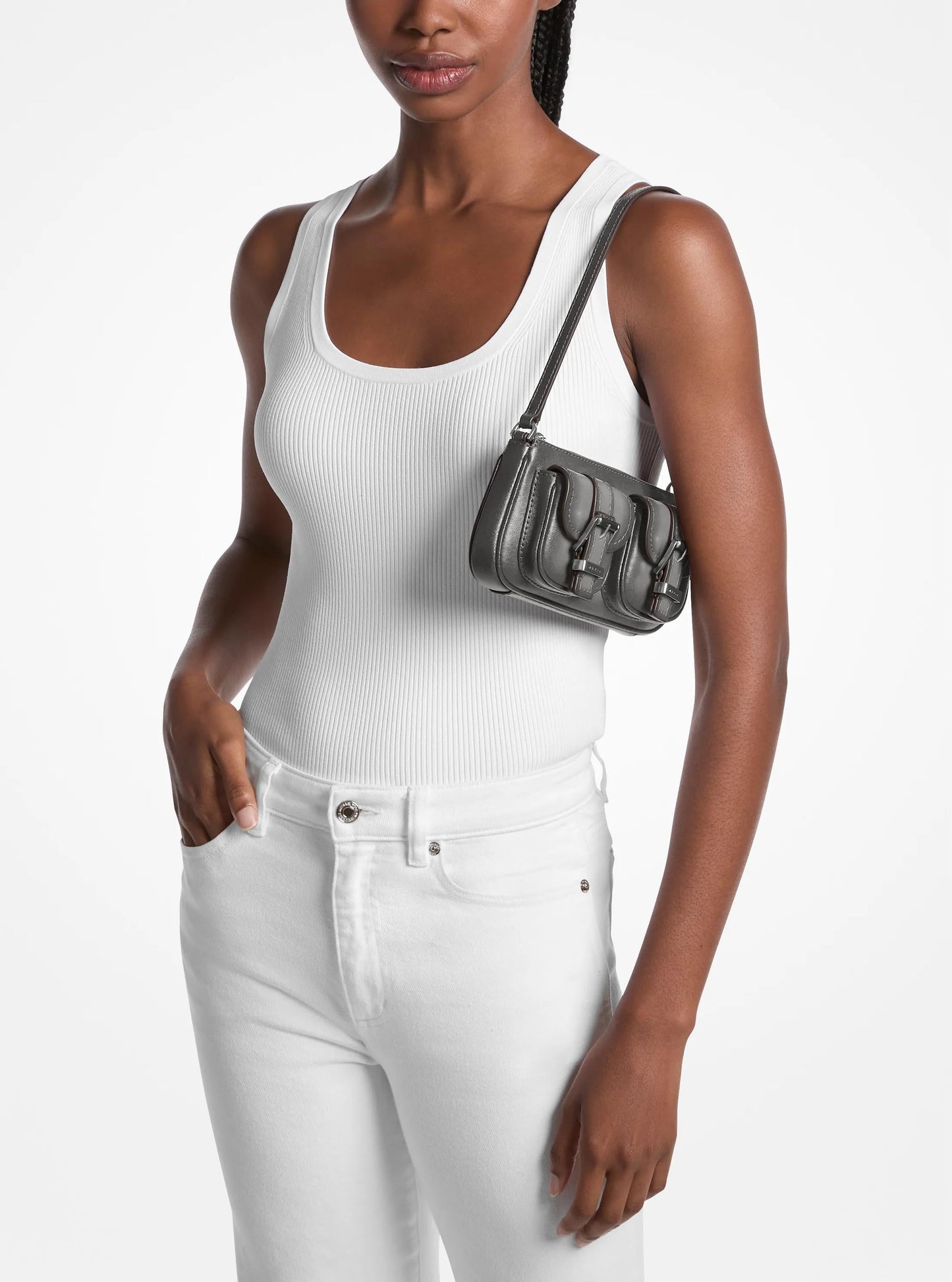 Zoe Small Burnished Leather Pochette
