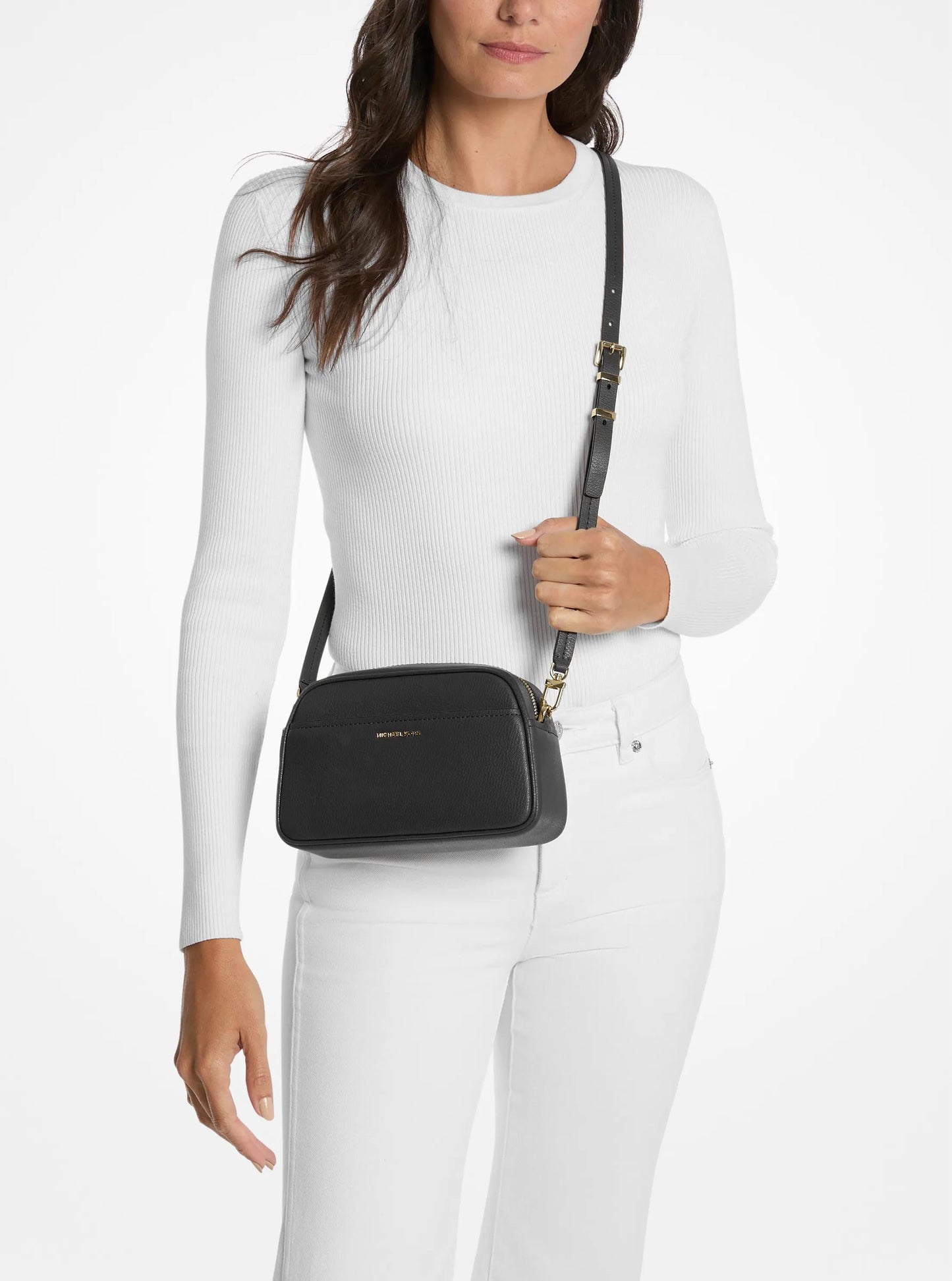 Jet Set Small Leather Camera Crossbody Bag