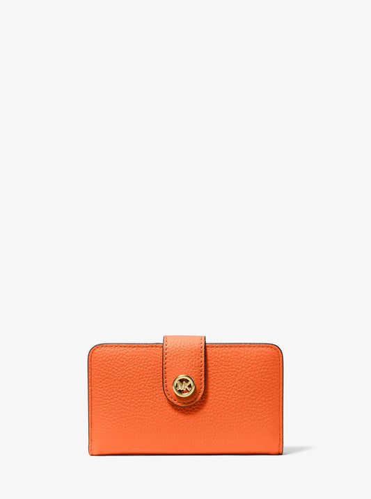 MK Pop Charm Medium Pebbled Leather Wallet