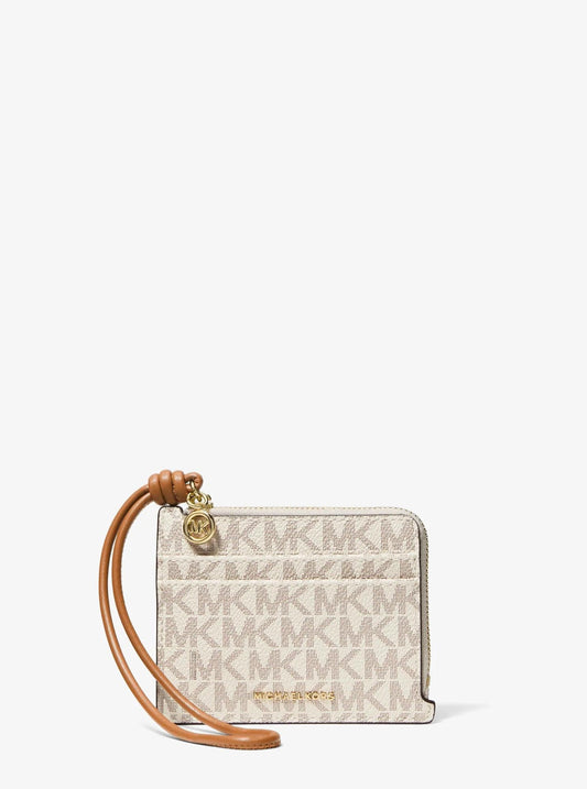 Jet Set Small Signature Logo Card Case Wristlet