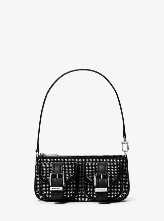 Zoe Small Embellished Suede Pochette